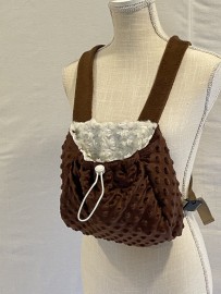 Pet carrier, cross back adjustable straps, minky/fur